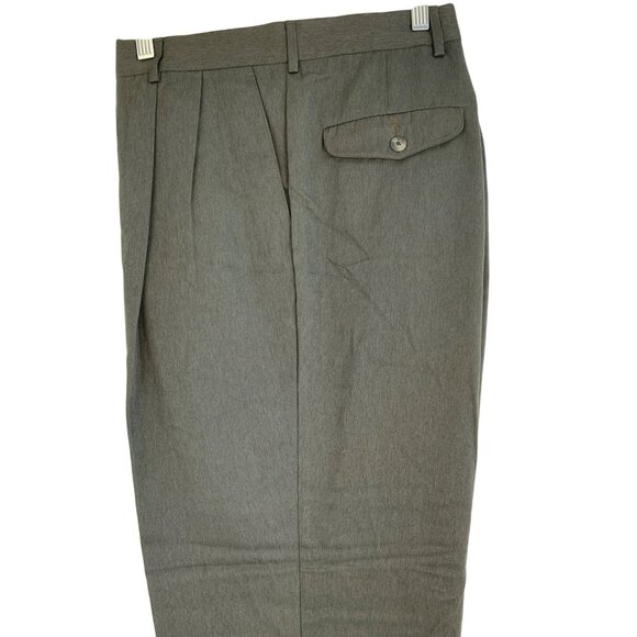 Bill Blass Mens Dress Pants 38 x 30 Green Pleated Polyester Microfiber RB10604 - Picture 8 of 14